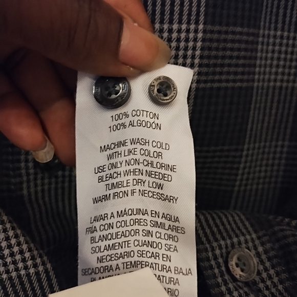 Ben Sherman Men's Black and Gray Checkered Plaid Button Down Shirt Size Medium - Picture 6 of 8